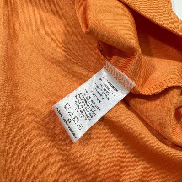 Evereve Zoe Strong Shoulder Midi Dress Size Small Tangerine - Picture 8 of 10